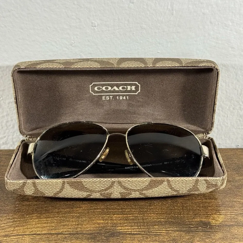 Coach HC 7063 (L148) T FRAME ONLY 9262T5 (Lite Gld/Drk Tortoise) 58-14-135 3P